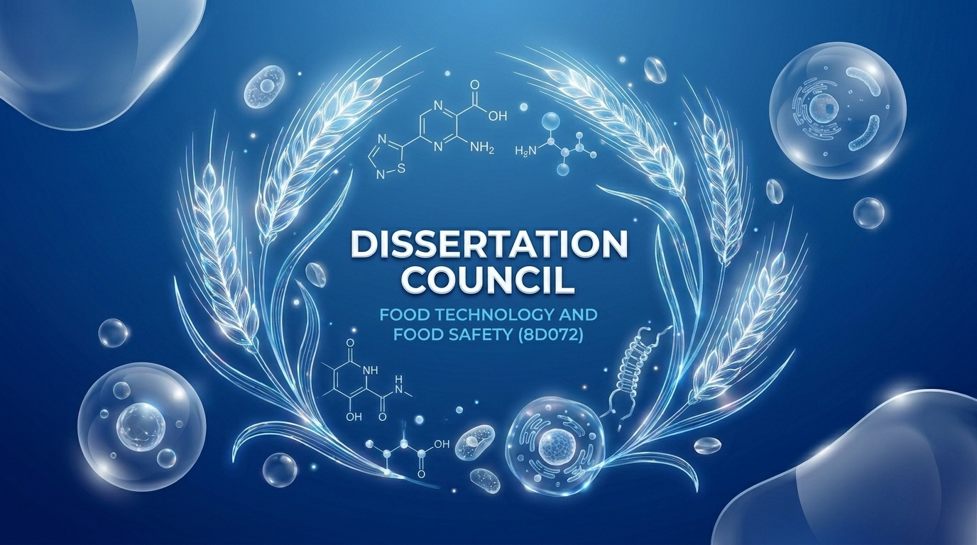 8D072 Өндірістік және өңдеу салалары: 8D07201 (6D072700) Азық-түлік өнімдерінің технологиясы; 8D07202 (6D073500) Тағам қауіпсіздігі білім беру бағдарламалары (мамандықтары) бойынша диссертациялық кеңес